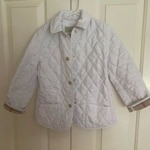 Authentic Burberry girls white quilted coat